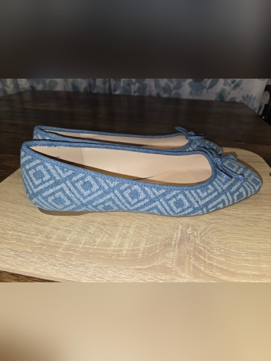 Liz Claiborne Shoes - Liz Claiborne Blue Geometric Ballet Flats